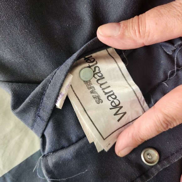 Vintage Sears Vest Men's Size 38 - 40 Wearmaster Lined Fall Vest Blue W/ Pockets - Picture 9 of 11